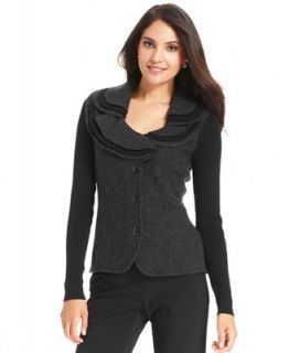 Alfani Long Sleeve Wool Ruffle Blazer   Jackets & Blazers   Women