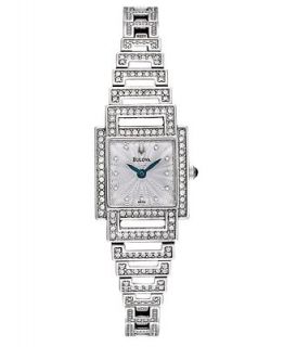Bulova Womens Crystal Accent Stainless Steel Bracelet Watch 19mm 96L140   Watches   Jewelry & Watches