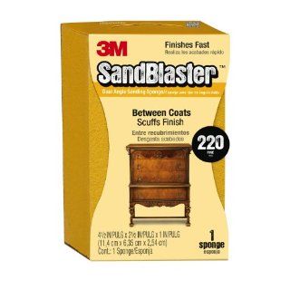 3M SandBlaster 9565 Large Between Coats Dual Angle Sanding Sponge, 2.5 in by 4.5 in by 1 in, 220 Grit   Sanding Blocks  