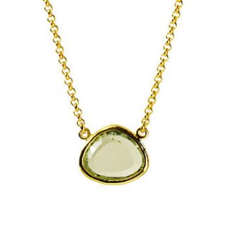 cressida necklace green amethyst and gold by flora bee