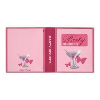 Pink Butterfly Martini Party Recipes Binder