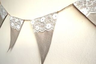 rustic lace bunting by bluebells & bunting