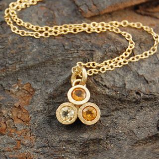 gold and citrine triple necklace by embers semi precious and gemstone designs