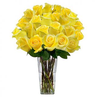 Ultimate Rose Two Dozen Yellow Glitter Fresh Cut Roses