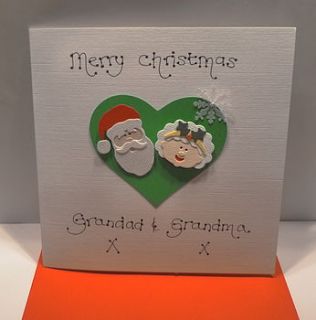 personalised mr and mrs claus christmas card by kitty's