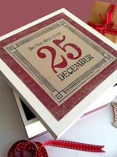 vintage style christmas wooden gift box by the little picture company