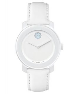 Movado Unisex Swiss Bold White Leather Strap Watch 42mm 3600180   Watches   Jewelry & Watches