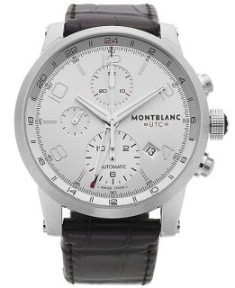 Montblanc Mens Swiss Automatic Chronograph Timewalker UTC Brown Alligator Leather Strap Watch 43mm 107065   Watches   Jewelry & Watches
