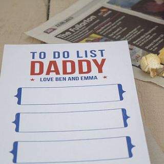 personalised daddy's to do list by xoxo stationery