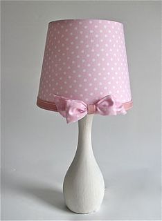 pink polka dot handmade lampshade by rosie's vintage lampshades