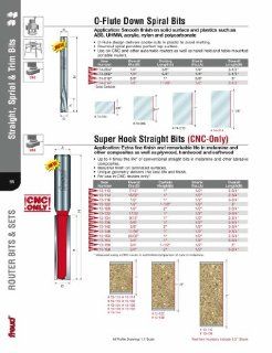 Freud 74 206 1/4 Inch Diameter by 3/4 Inch Height O Flute Down Spiral Plastic Cutting Router Bit with 1/4 Inch Shank    
