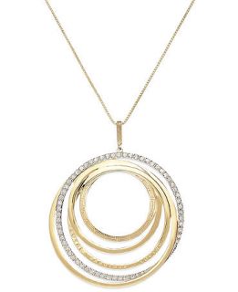 SIS by Simone I Smith Forever Shaunie 18k Gold over Sterling Silver Necklace, Crystal Eternity Pendant (1.2 1.7mm)   Necklaces   Jewelry & Watches