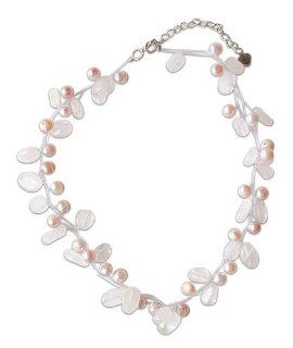 Pearl and rose quartz choker, 'Ethereal' Strands Necklaces Jewelry
