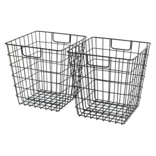 Room Essentials Wire Basket  Set of 2   Black