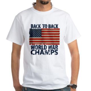  USA, Back to Back World War Champions White T Shir