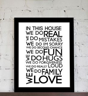 in this house we do real love art print by maison privée