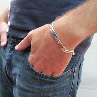 mens identity bracelet by anna lou of london