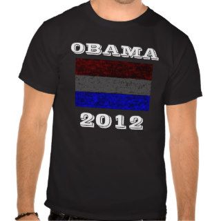 Obama 2012 American faded flag T Shirts