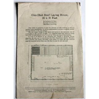 Ohio Shed Roof Laying House 25 x 30 Feet (Ohio State University/United States Department of Agriculture, Poultry House Plans Leaflet) Ohio State University) Raymond E. Cray (Extension Poultryman Books