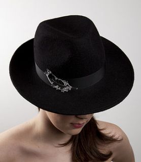 designer wool felt trilby hat by vixen