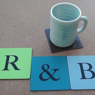 typographic leather letters coasters by artbox