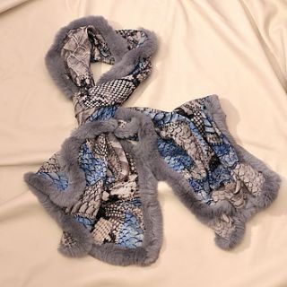 elegant fur trim scarf by vondie & will "have a little faith"