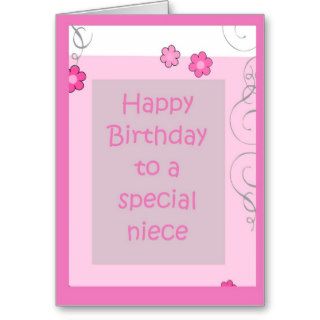 Birthday Card   Niece Pink Daisy