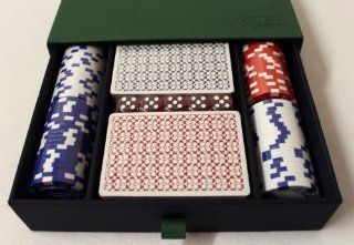 Coach Storage Chest Poker Set Green   Leather Orig.Price $198.00 Sports & Outdoors