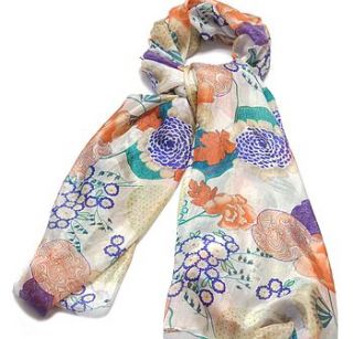 large 'tropical' pure silk scarf by wonderland boutique
