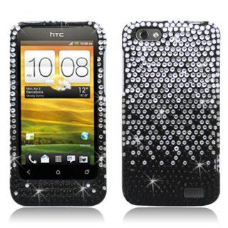 Aimo Wireless HTCONEVPCDI198 Bling Brilliance Premium Grade Diamond Case for HTC One V   Retail Packaging   Black Cell Phones & Accessories