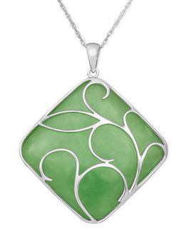 Sterling Silver Necklace, Jade Swirl Overlay Pendant   Necklaces   Jewelry & Watches