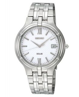 Seiko Watch, Mens Solar Two Tone Bracelet 37mm SNE066   Watches   Jewelry & Watches