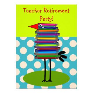 Teachers Retirement Party Invitations Book Bird