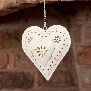 shabby chic hanging heart t light holder by the orchard