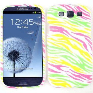 Cell Armor I747 SNAP TE197 Snap On Case for Samsung Galaxy SIII   Retail Packaging   Glow in the Dark, Colorful Circles and Stripes on BK Cell Phones & Accessories