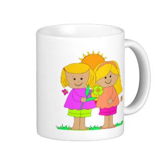 Mug Kid's Best Friends Two Girls 3 Coffee Mugs