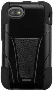 Amzer Double Layer Hybrid Case Cover with Kickstand for BlackBerry Q5   Retail Packaging   Black Cell Phones & Accessories