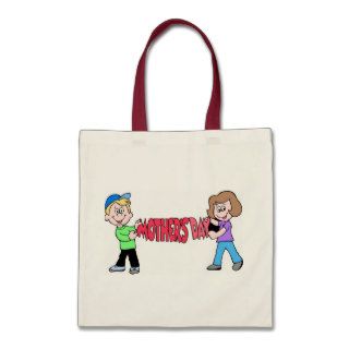 Kids holding Mothers Day Banner Bags