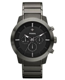 Fossil Mens Chronograph Diamond Accent Gunmetal Ion Plated Stainless Steel Bracelet Watch 45mm FS4680   Watches   Jewelry & Watches