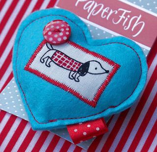 dashing dachshund heart brooch by laurafallulah