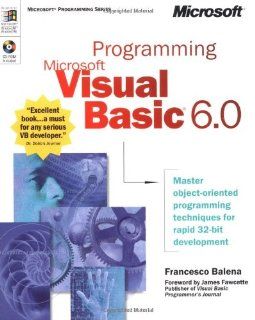 Programming Microsoft Visual Basic 6.0 Francesco Balena 196 0790145055804 Books