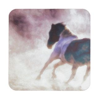 Horse in Impasto by Shawna Mac Beverage Coasters