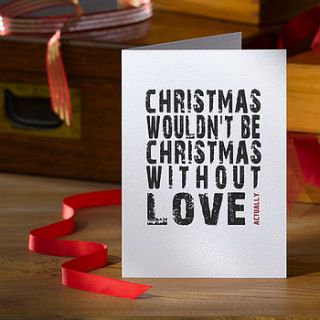 pack of four love actually christmas cards by betsy benn