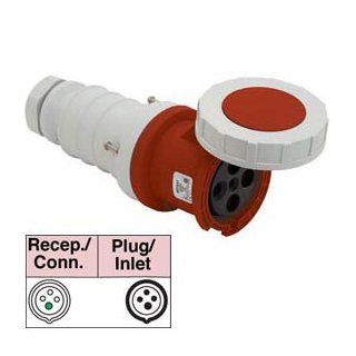 Bryant 432c6w Connector, 3 Pole, 4 Wire, 32a, 380 415v Ac, Red   Electrical Equipment  