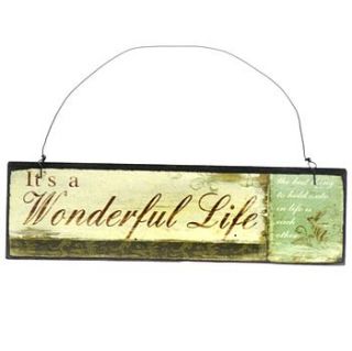 'it's a wonderful life' quote wooden sign by sleepyheads