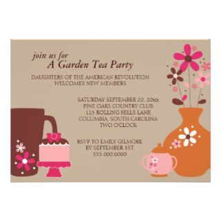 Garden Tea Party Luncheon Invitations