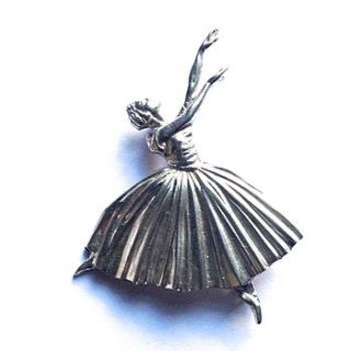 vintage 1940s large silver ballerina brooch by ava mae designs