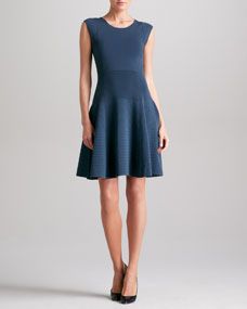 Donna Karan Fit & Flare Dress, Slate Blue