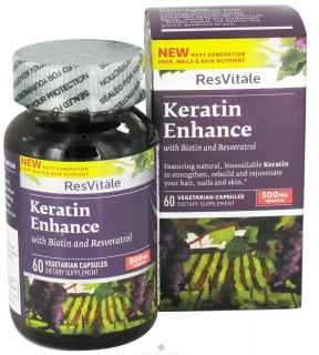 ResVitale   Keratin Enhance 500 mg.   60 Vegetarian Capsules