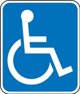 Accuform Signs FRA194RA Engineer Grade Reflective Aluminum Handicap Symbol Parking Sign, For Florida, 12" Width x 14" Length x 0.080" Thickness, White on Blue